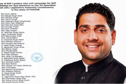 BJP released the list of star campaigners for Jalandhar West by-election