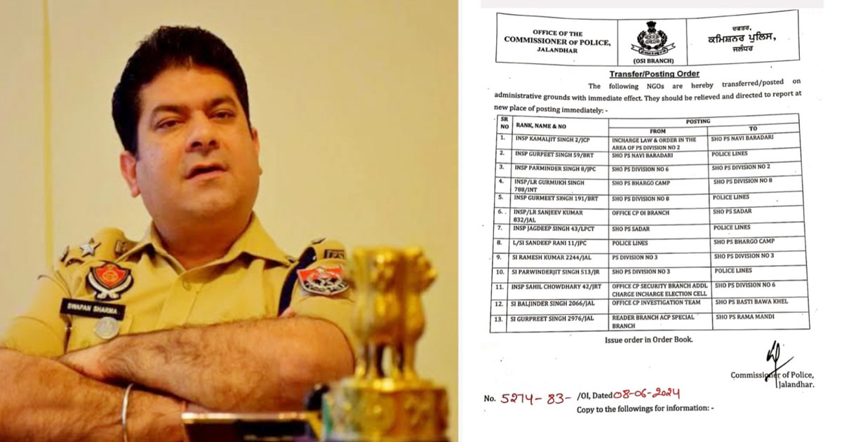 Swapan-Sharma-took-charge-in-Jalandhar,-SHOs-of-13-police-stations-were-changed