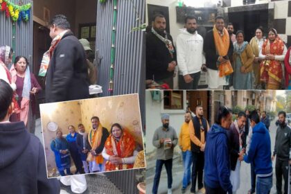 Door to door campaign of Congress candidate Rimpi Saini in Ward-73