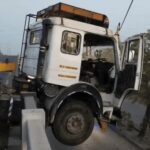 Drunk canter driver's vehicle hanged from the flyover