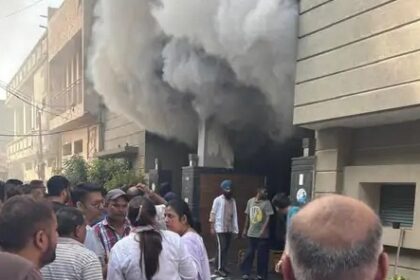 A massive fire broke out in the house of a hosiery businessman in Ludhiana,