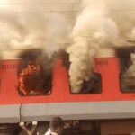 A massive fire broke out on a train traveling from Ludhiana to Delhi, causing panic as passengers fled