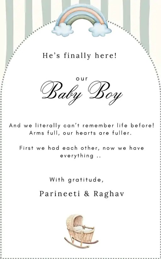 Parineeti Chopra and Raghav Chaddha became parents, the house resonated with the cries of a baby.